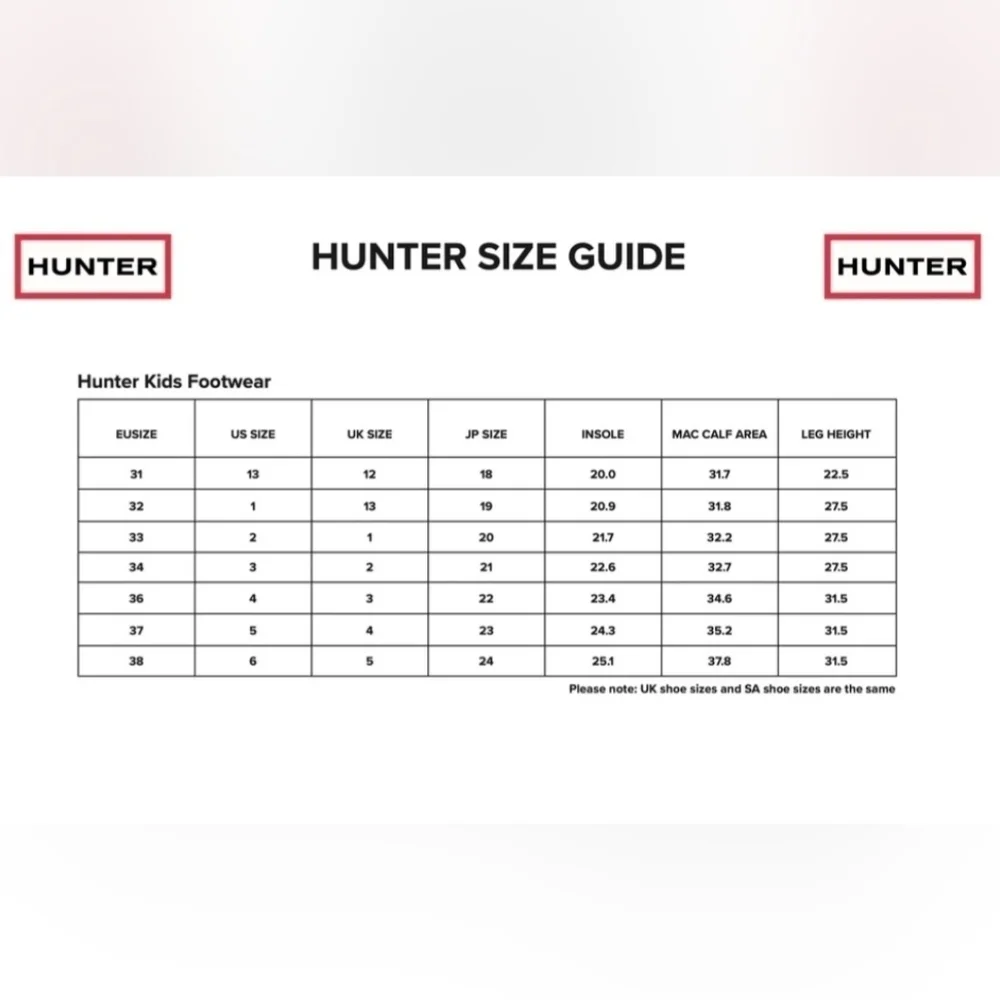 NWOT Hunter Kids Water Shoes, UK Size 13, US Size 1